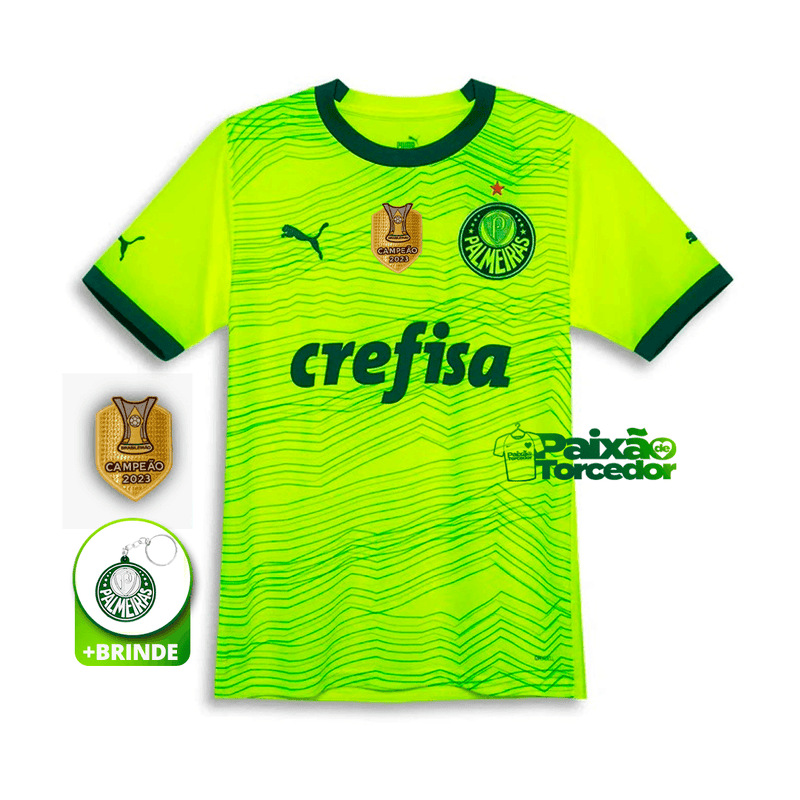 Camisa Palmeiras Terceiro Uniforme III 2023/24 - Patch Campeão Brasileiro 2023 - Versão Jogador Puma Masculino