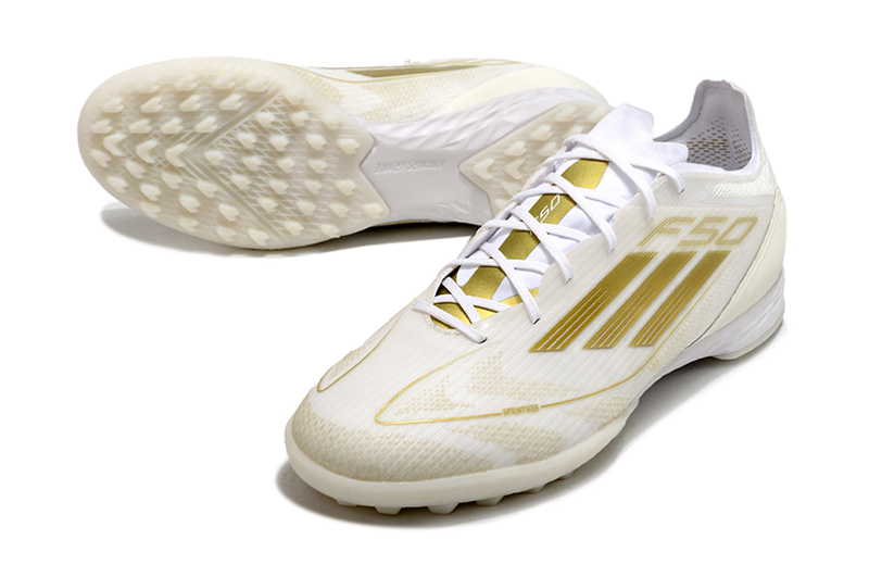 Adidas F50 Elite Society TF - Branco Dourado