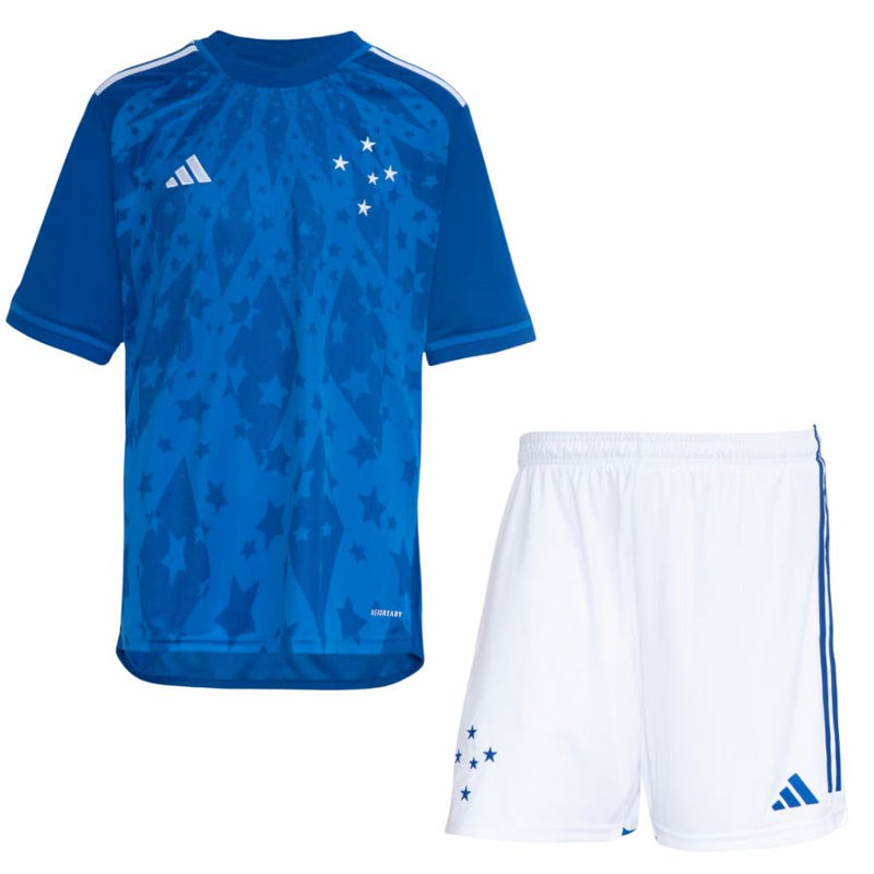 Kit infantil Cruzeiro Titular Uniforme 24/25 Adidas