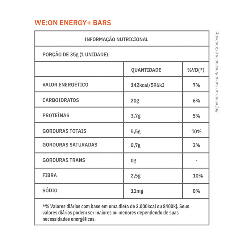 Energy Bars + - Sabor Amendoim e Cranberry - Suplemento em barra